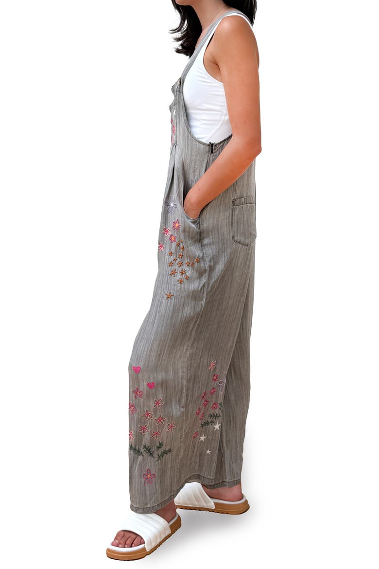 In Full Bloom Denim Overalls, Alternate, color, PERFECT GREY