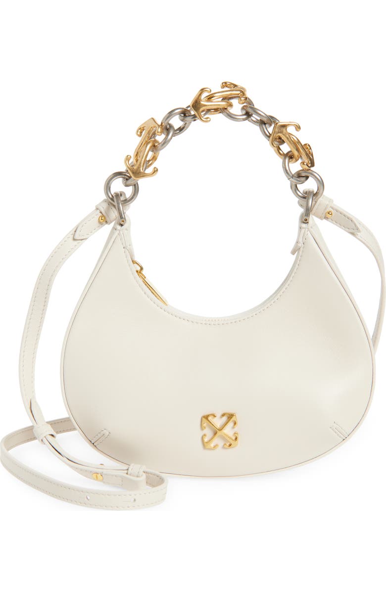 Off-White Hemisphere Chain Leather Top Handle Bag, Main, color,