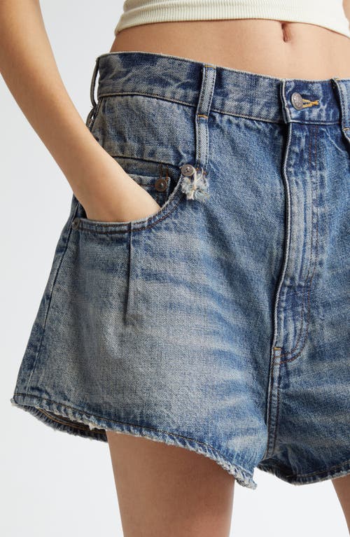R13 Double Loop Venti Denim Shorts In Barter Indigo