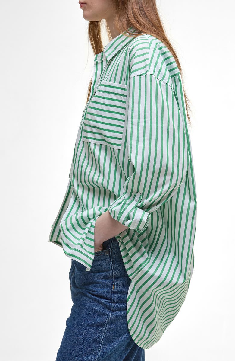 Barbour Nicola Stripe Cotton Button-Up Tunic, Alternate, color,