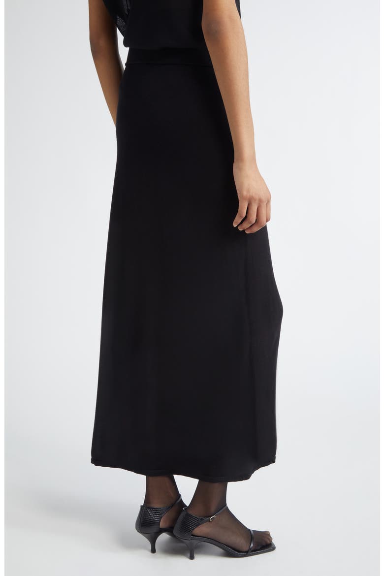Long Knit Skirt, Alternate, color, BLACK