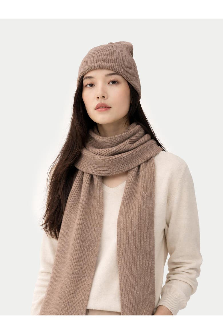 Fisherman Knit Scarf, Alternate, color, taupe