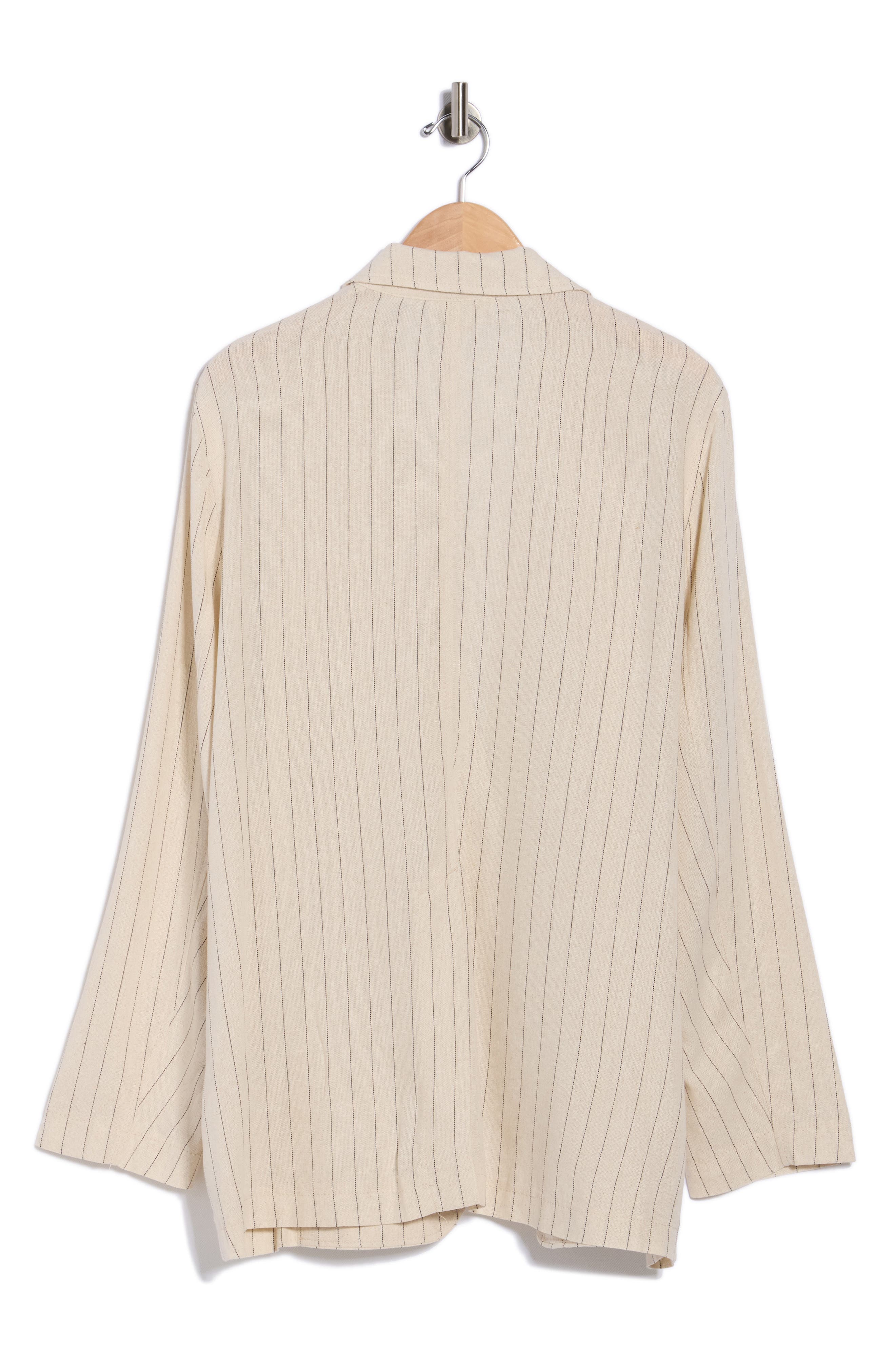 Oversize Pinstripe One-Button Blazer - image 2