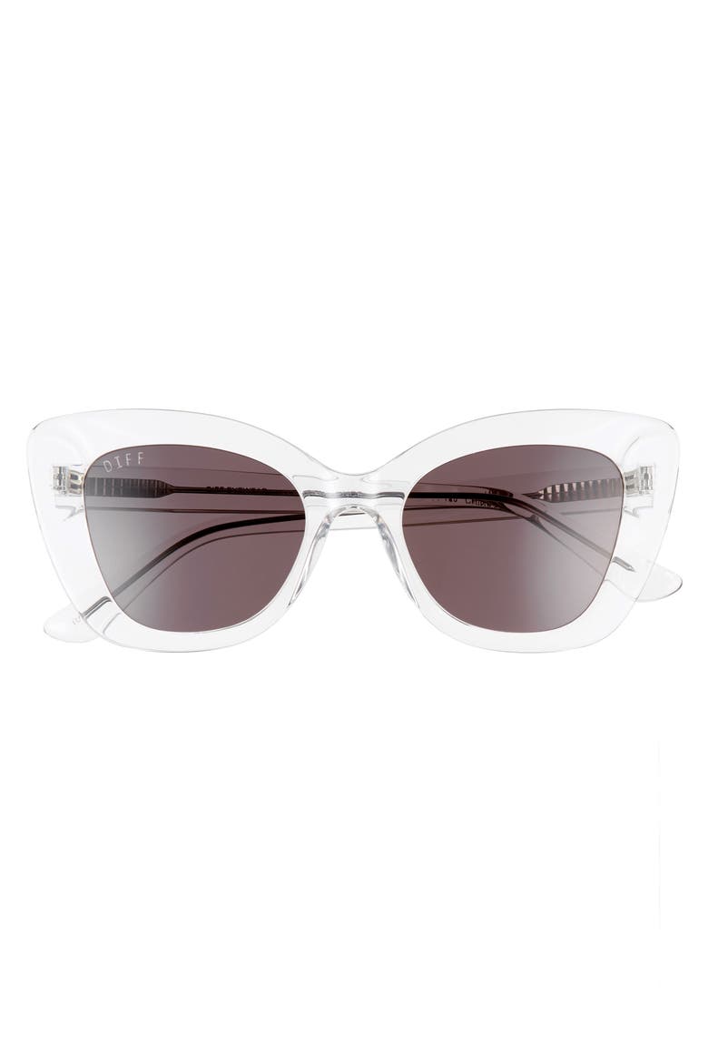Raven 52mm Cat Eye Sunglasses, Alternate, color, CLEAR/ GREY