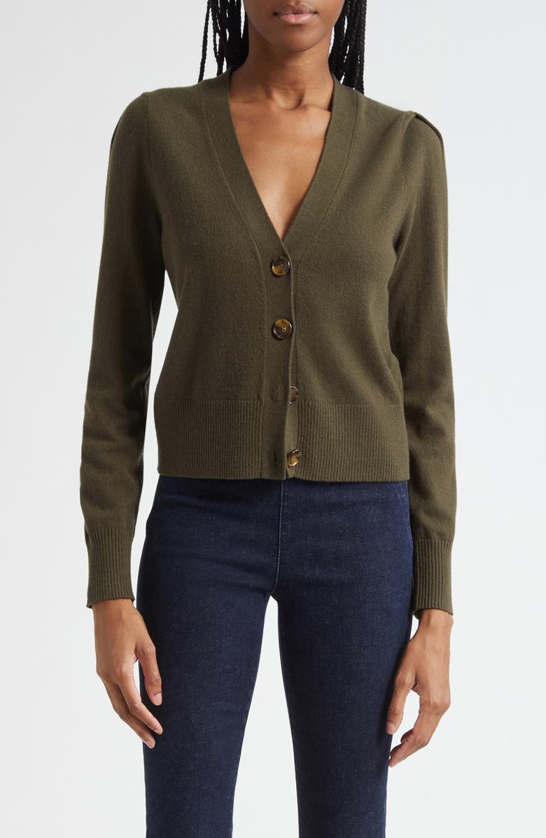 Veronica Beard Solene Cashmere Cardigan, Main, color, Cypress