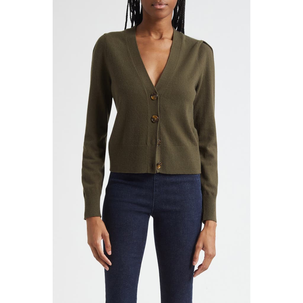 Veronica Beard Solene Cashmere Cardigan In Green