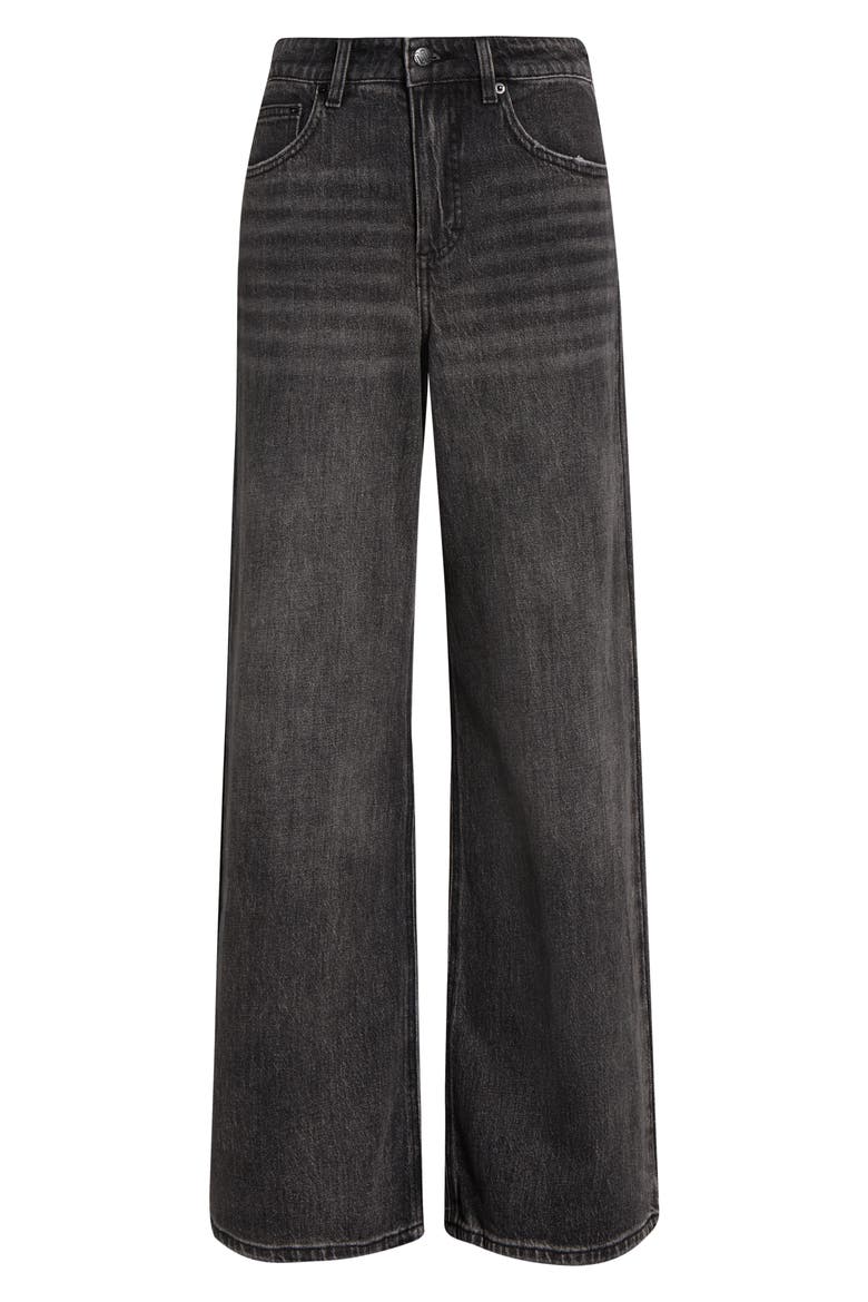 Charlie High Waist Wide Leg Jeans, Alternate, color, WASHED BLACK