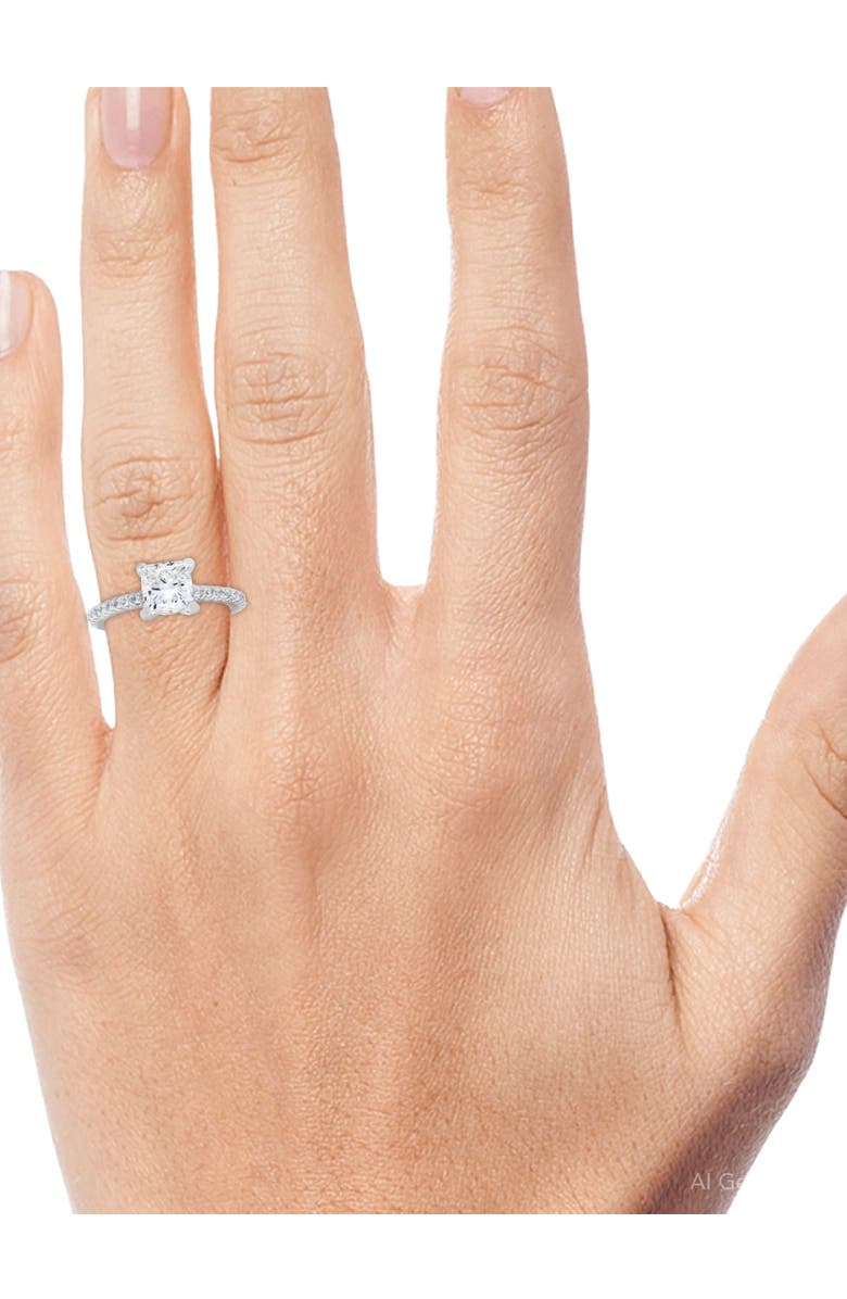 Bliss Diamond Certified 3 1/2ct Princess Cut Diamond Engagement Ring 14k Gold Lab Grown, Alternate, color, 