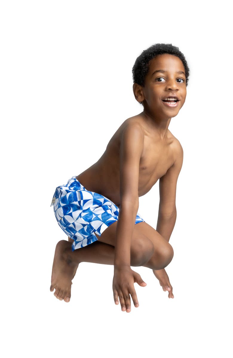 Kenny Flowers The Greece - Boys Swim Trunks UPF 50+, Alternate, color, Blue