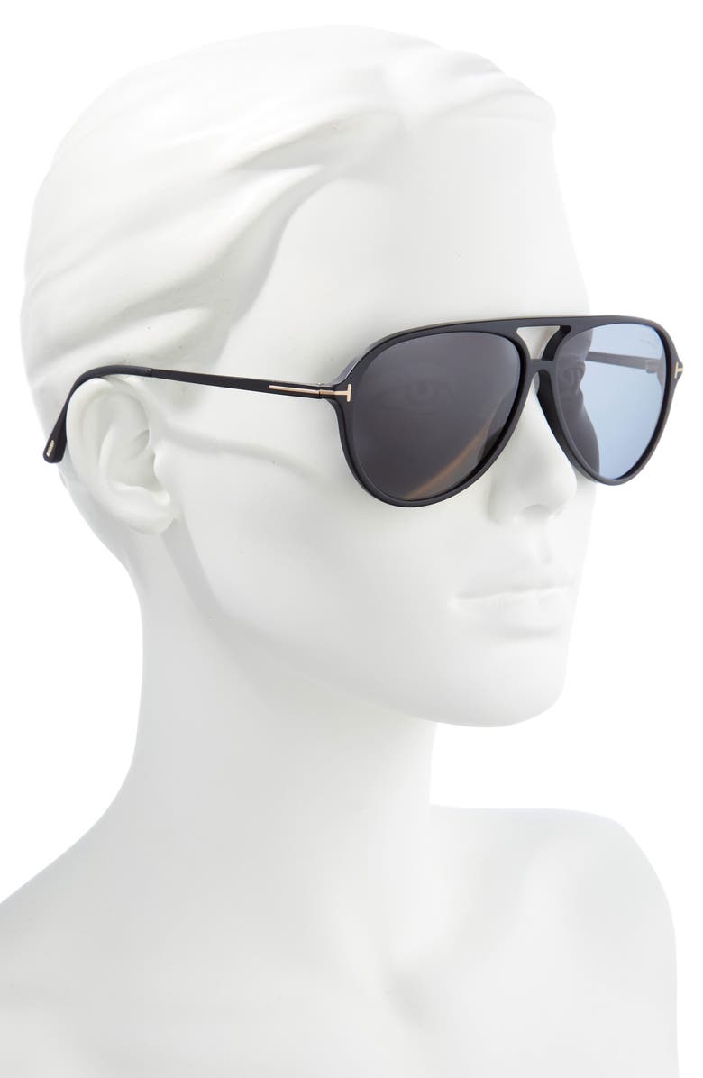 TOM FORD Samson 62mm Polarized Aviator Sunglasses, Alternate, color,
