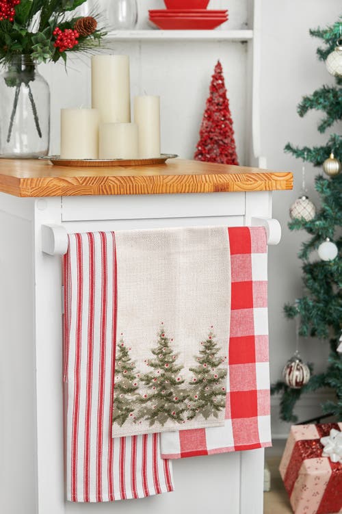 C & F Home C&f Home Winter Trees Christmas Holiday Flour Sack Kitchen Dishtowel In Multi