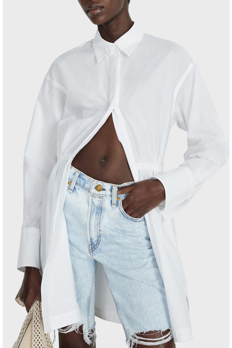 Chew Hem Denim Bermuda Shorts, Alternate, color, VICTORIA