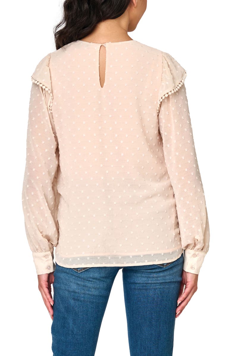 GIBSONLOOK Ophelia Ruffle Clip Dot Chiffon Top, Alternate, color, Shell Pink