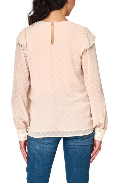 GIBSONLOOK GIBSONLOOK OPHELIA RUFFLE CLIP DOT CHIFFON TOP 