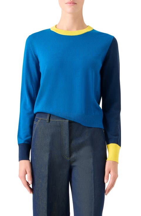 Colorblock Virgin Wool Sweater