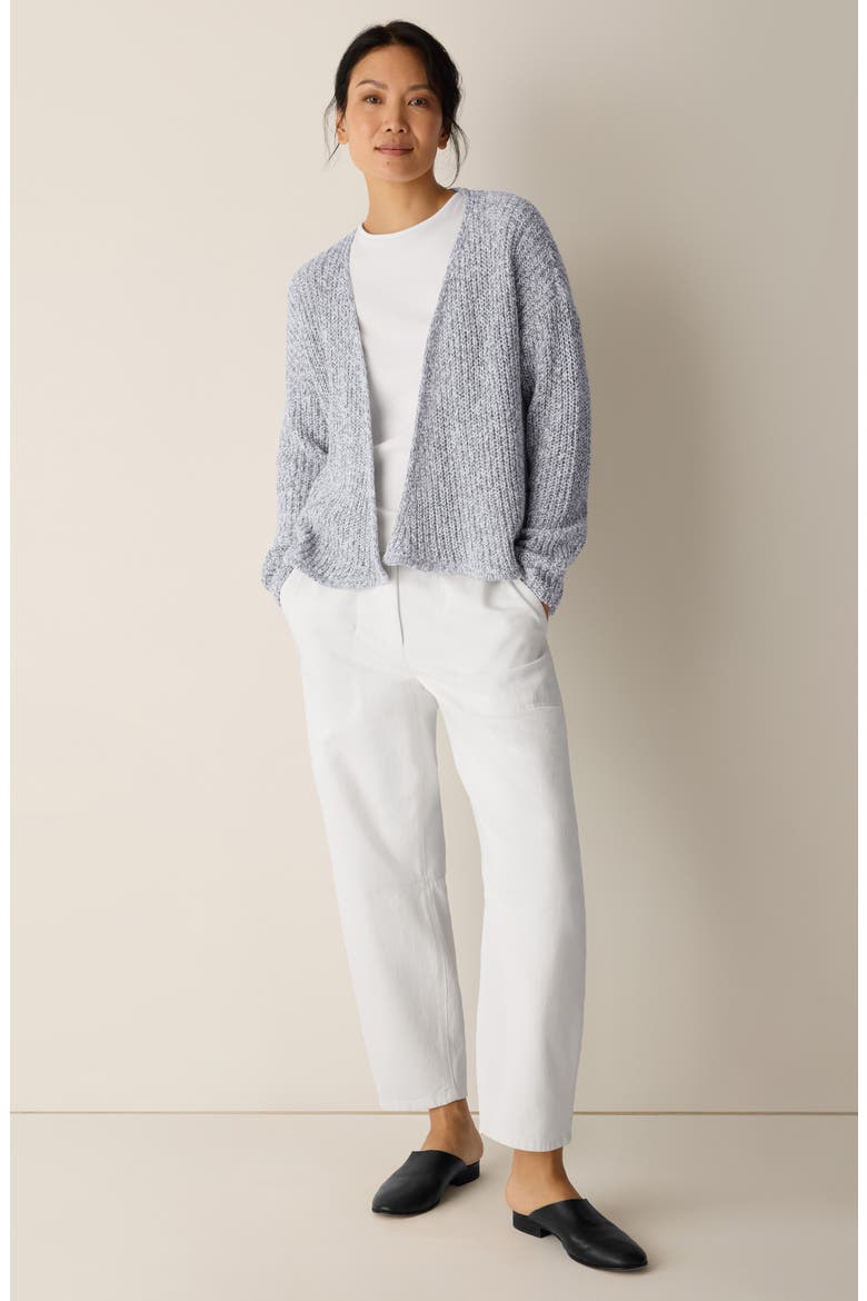 Cotton Blend Open Cardigan, Alternate, color, DARK PEARL
