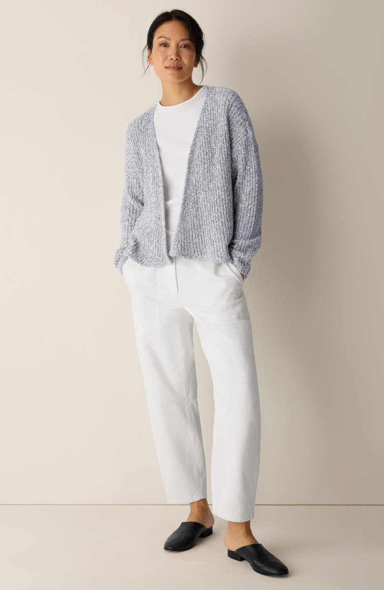 Eileen Fisher Cotton Blend Open Cardigan, Alternate, color, Dark Pearl