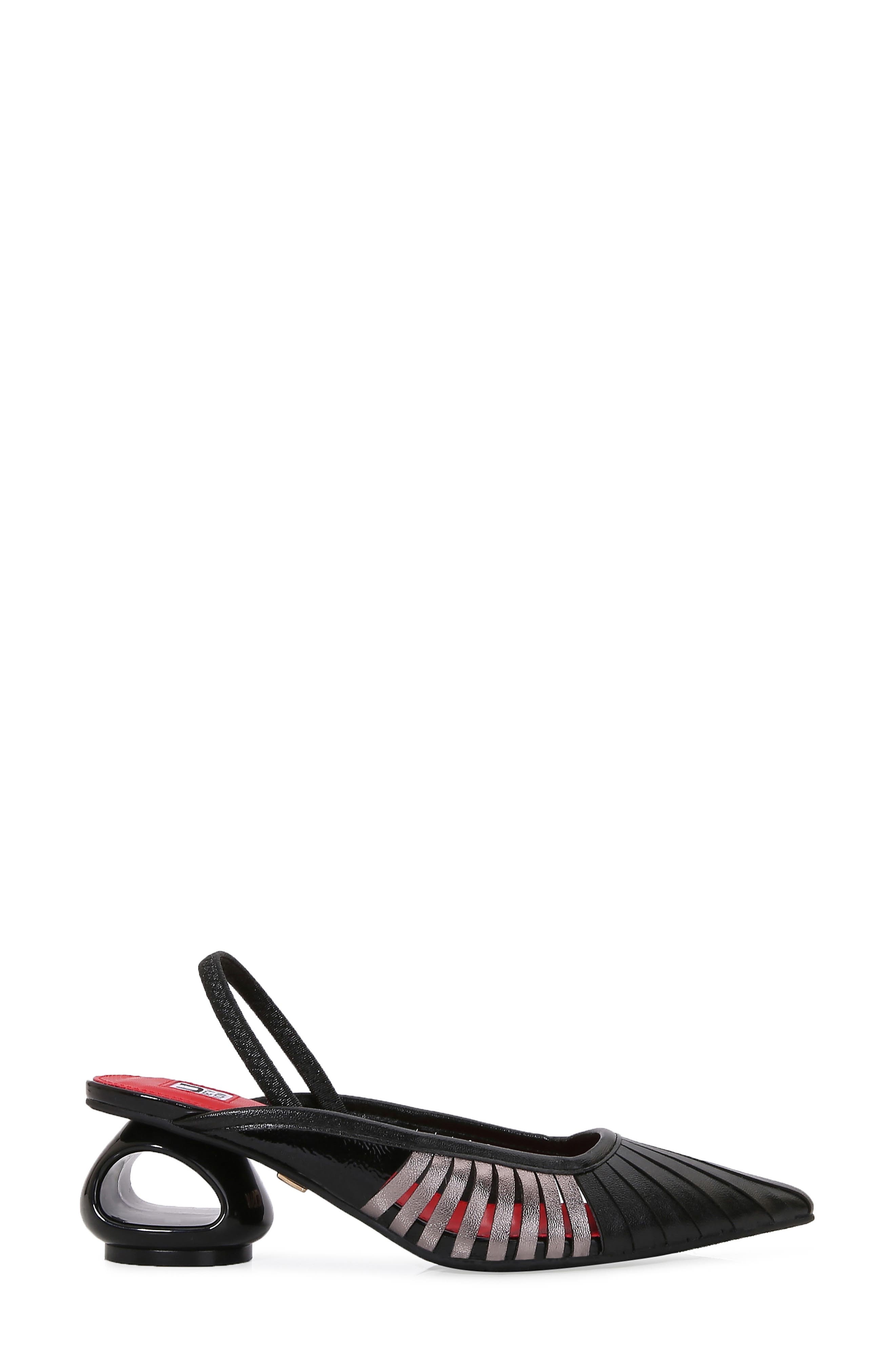 NINETY UNION Alllison Pointed Tie Kitten Heel Slingback Pump, Alternate, color, Black Multi