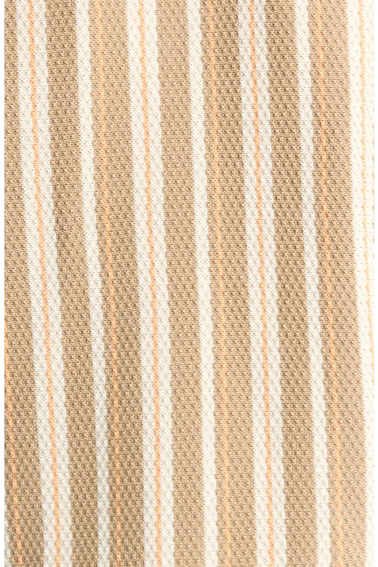 Jackie 6636 Stripe Short Sleeve Organic Cotton Cardigan, Alternate, color, BEIGE/ IVORY