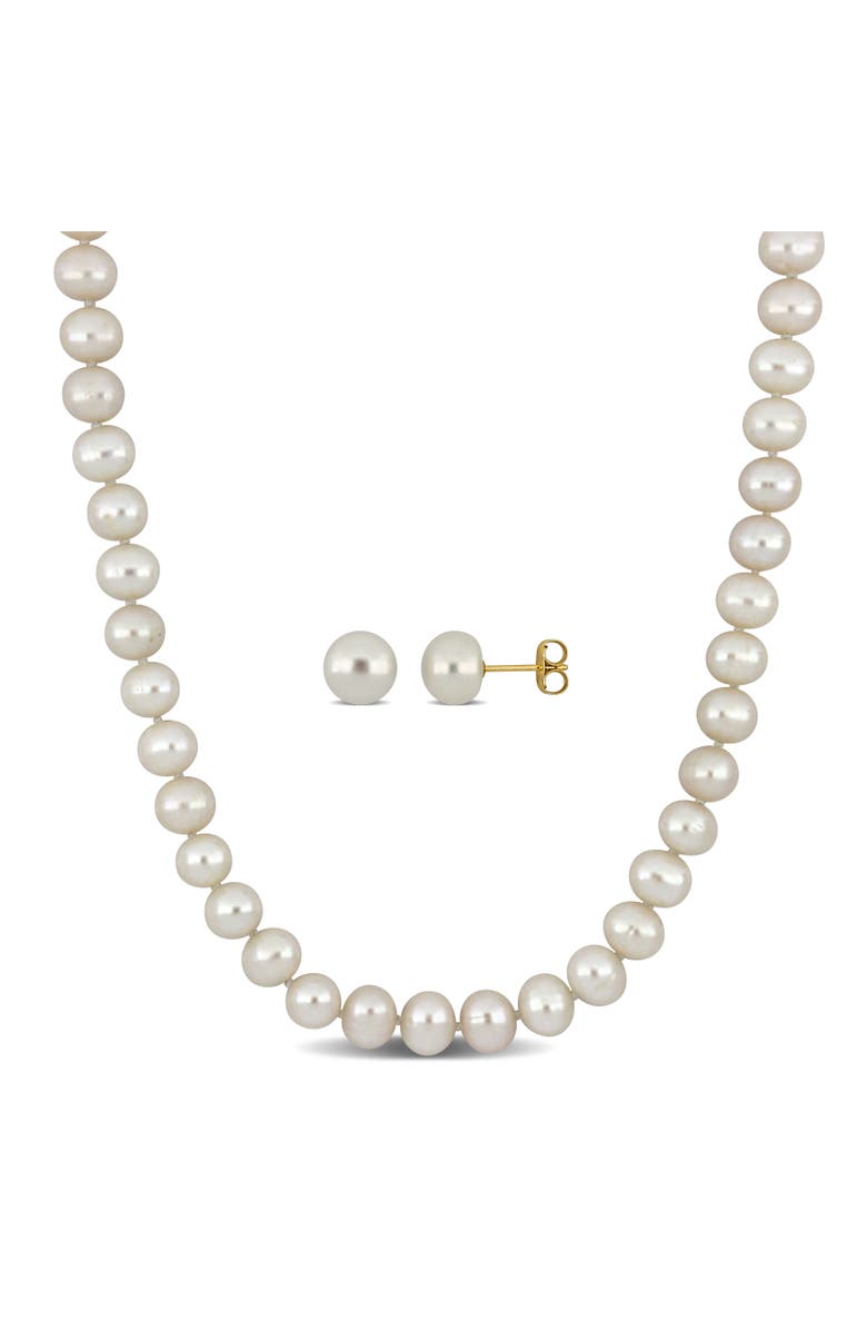 Julianna B. 2-Piece Set Cultured Pearl Necklace & Earrings 10K, Main, color, Pearl