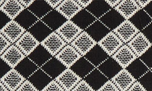 Yanyan Argyle Jacquard Knit Minidress In Black/white