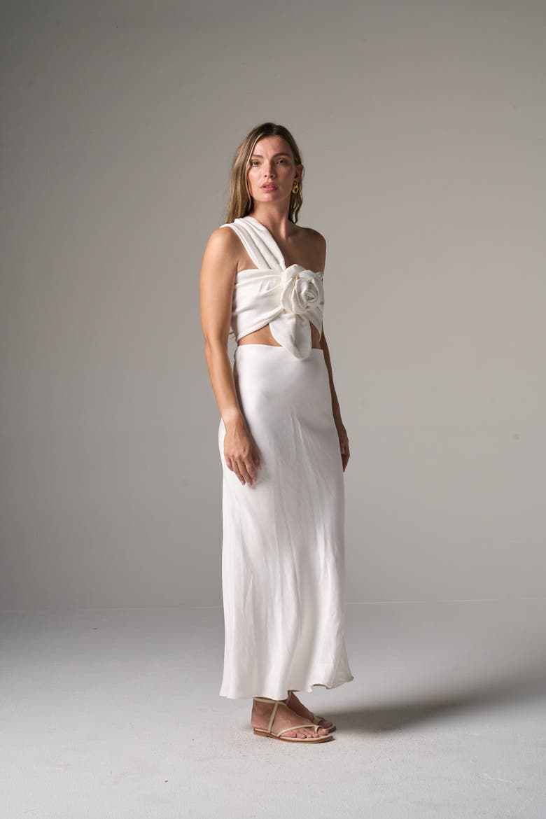 Meadow Skirt in Lyocell Linen, Alternate, color, White