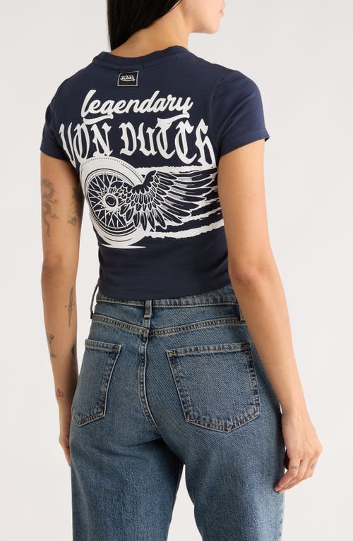 Von Dutch Legendary Logo Baby Tee In Blue