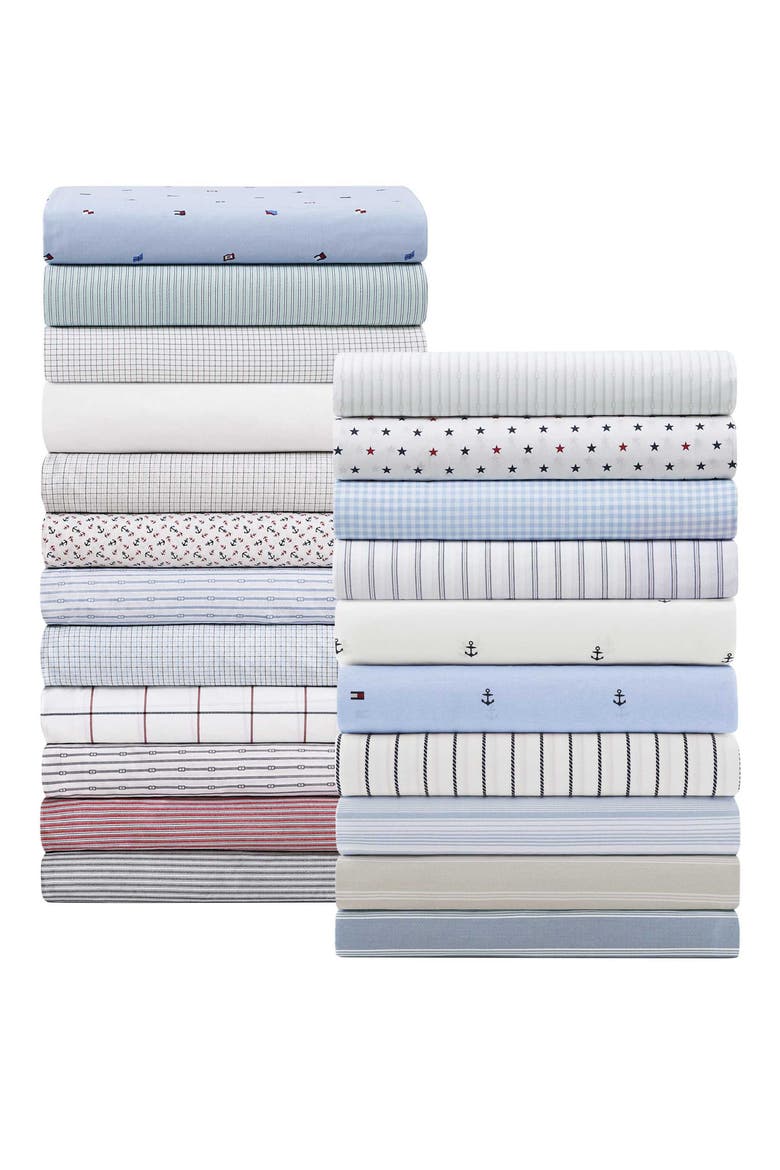 Highland Ticking Stripe Sheet Set, Alternate, color, HARBOR GREEN/ BLUE