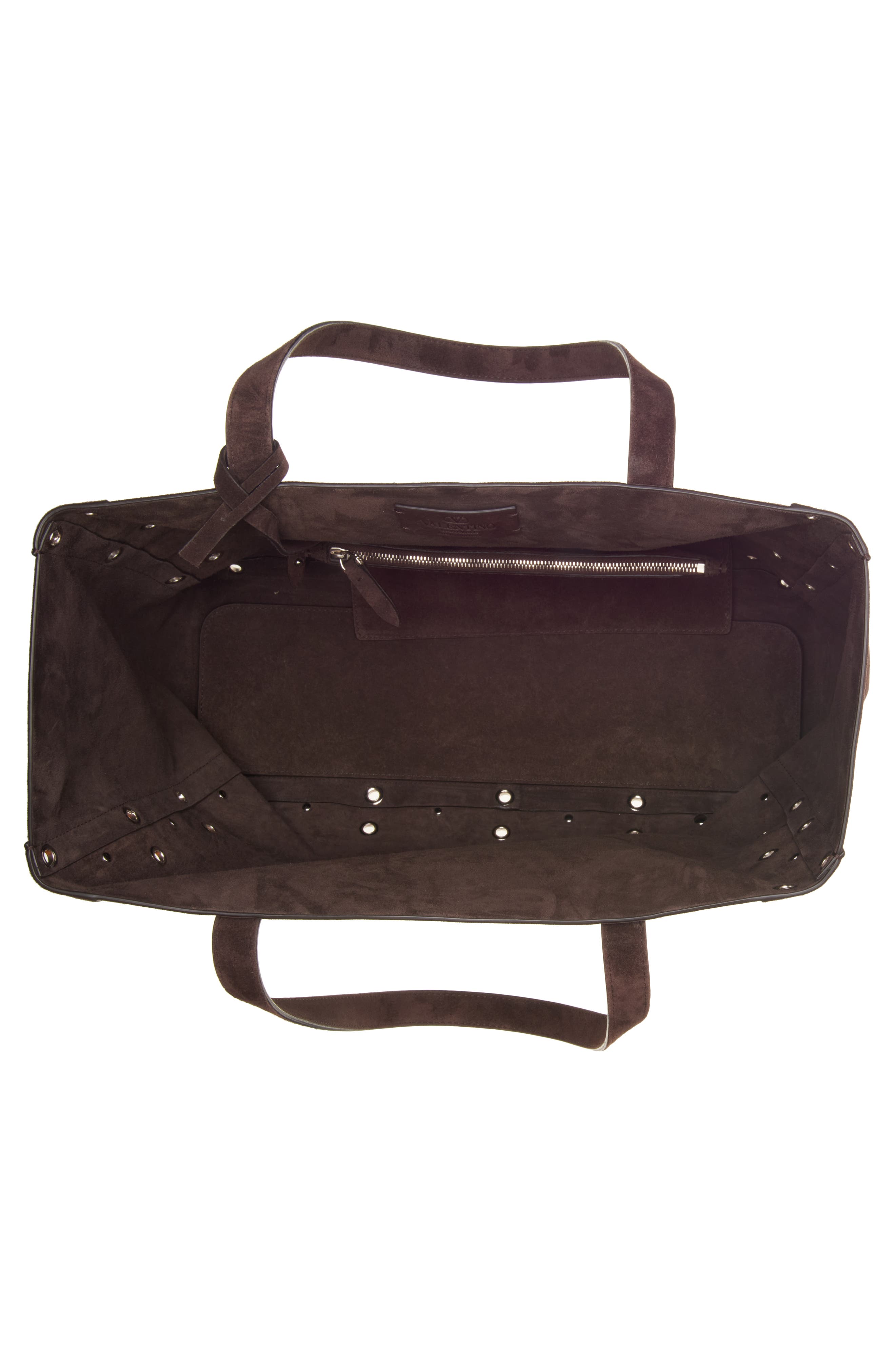 Valentino Garavani Nellcôte Stud Suede Tote, Alternate, color, 0To Testa Di Moro