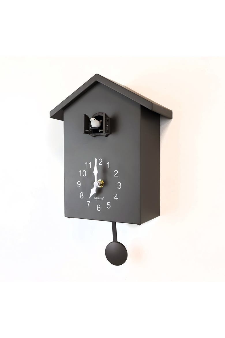 Minimalist Cuckoo Table Clock - Grey, Alternate, color, GREY