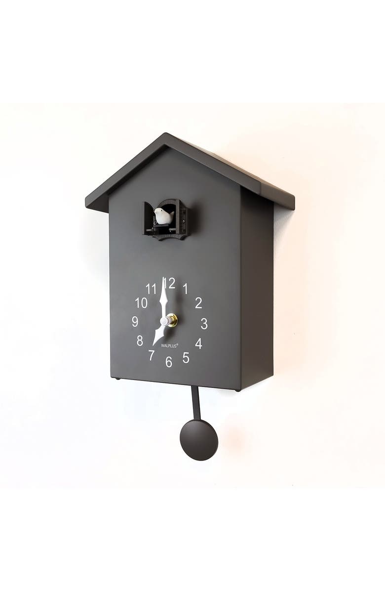 WALPLUS Minimalist Cuckoo Table Clock - Grey, Alternate, color, Grey