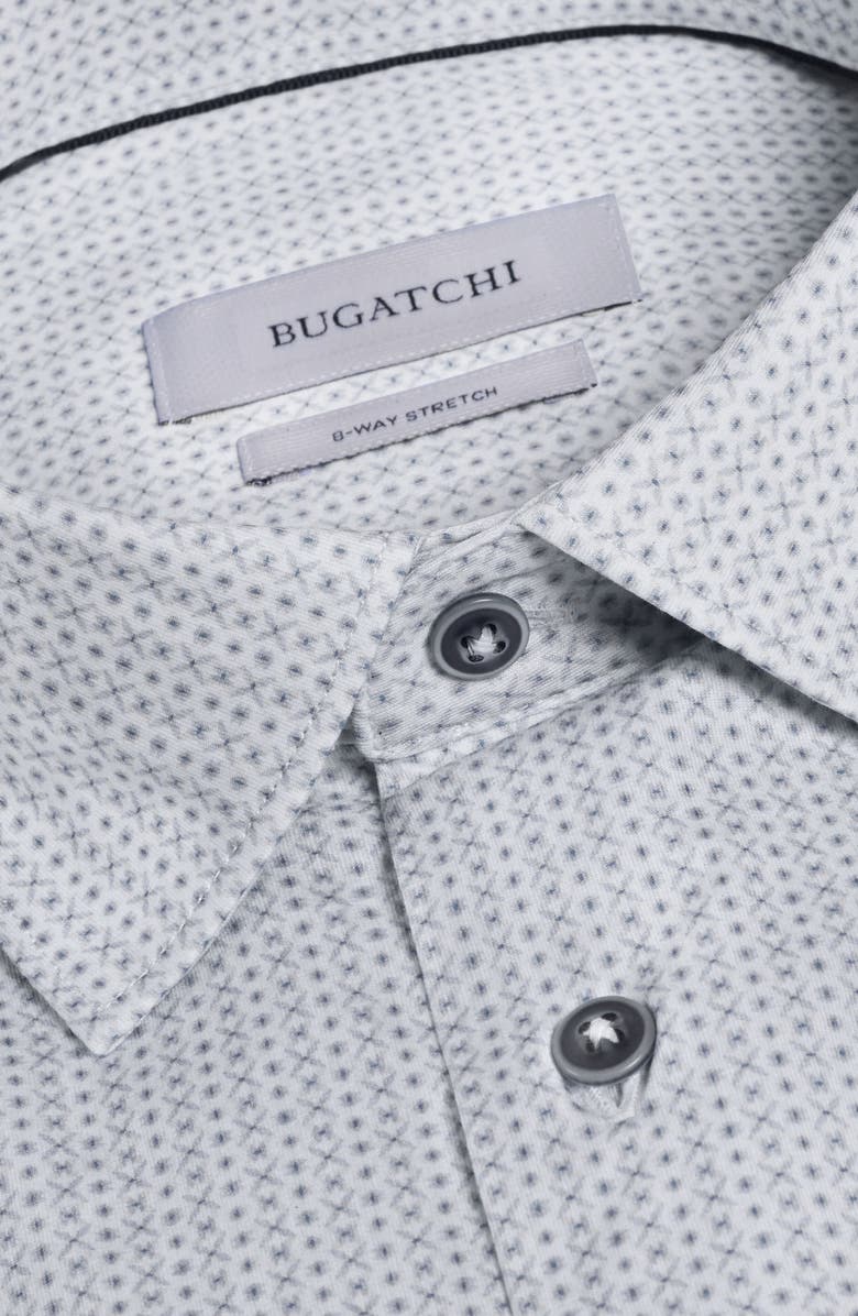 Bugatchi James OoohCotton<sup>®</sup> Geo Print Button-Up Shirt, Alternate, color, Platinum