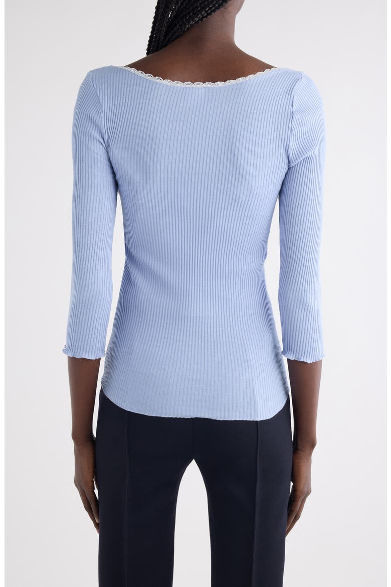 Three-Quarter Sleeve Tubular Button-Up Top, Alternate, color, IDYLLIC BLUE