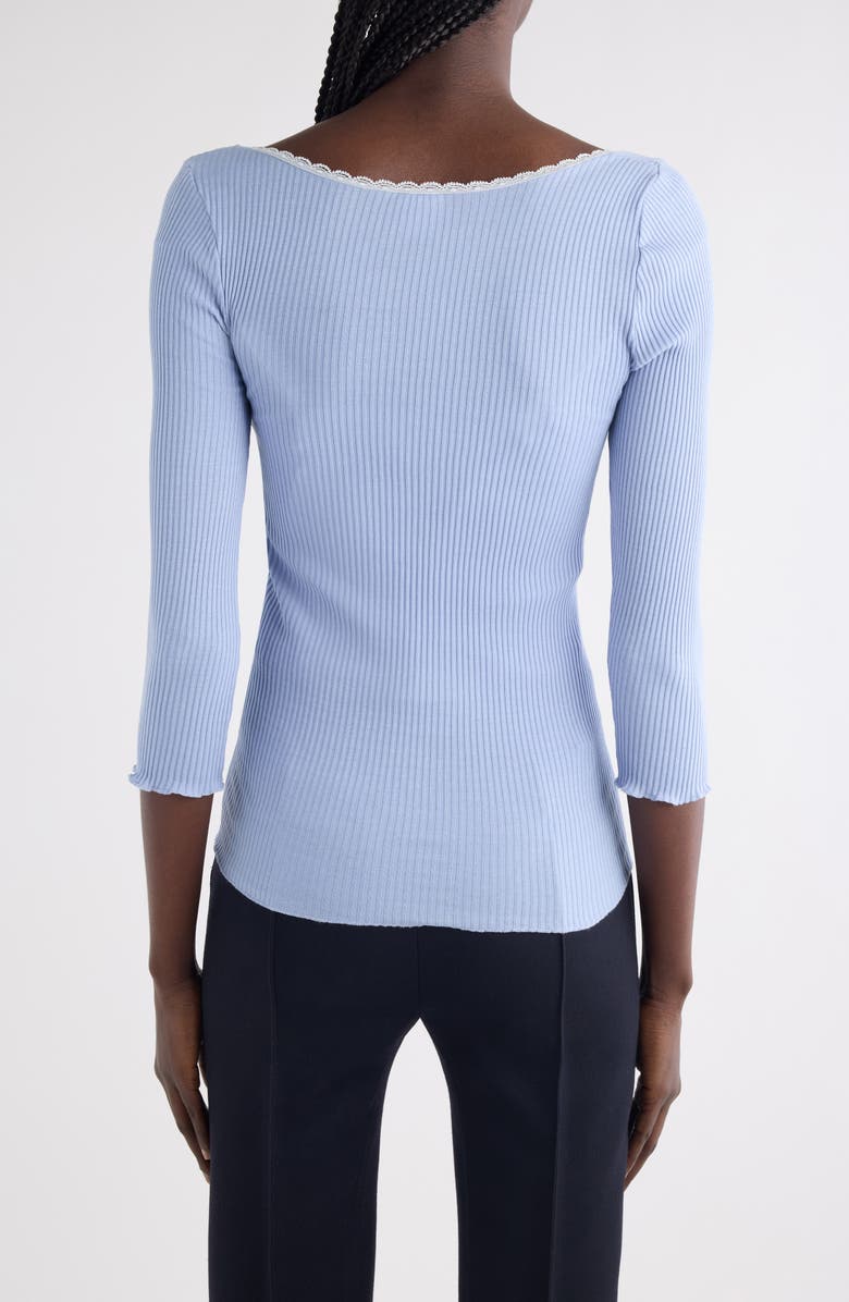 Chloé Three-Quarter Sleeve Tubular Button-Up Top, Alternate, color, Idyllic Blue