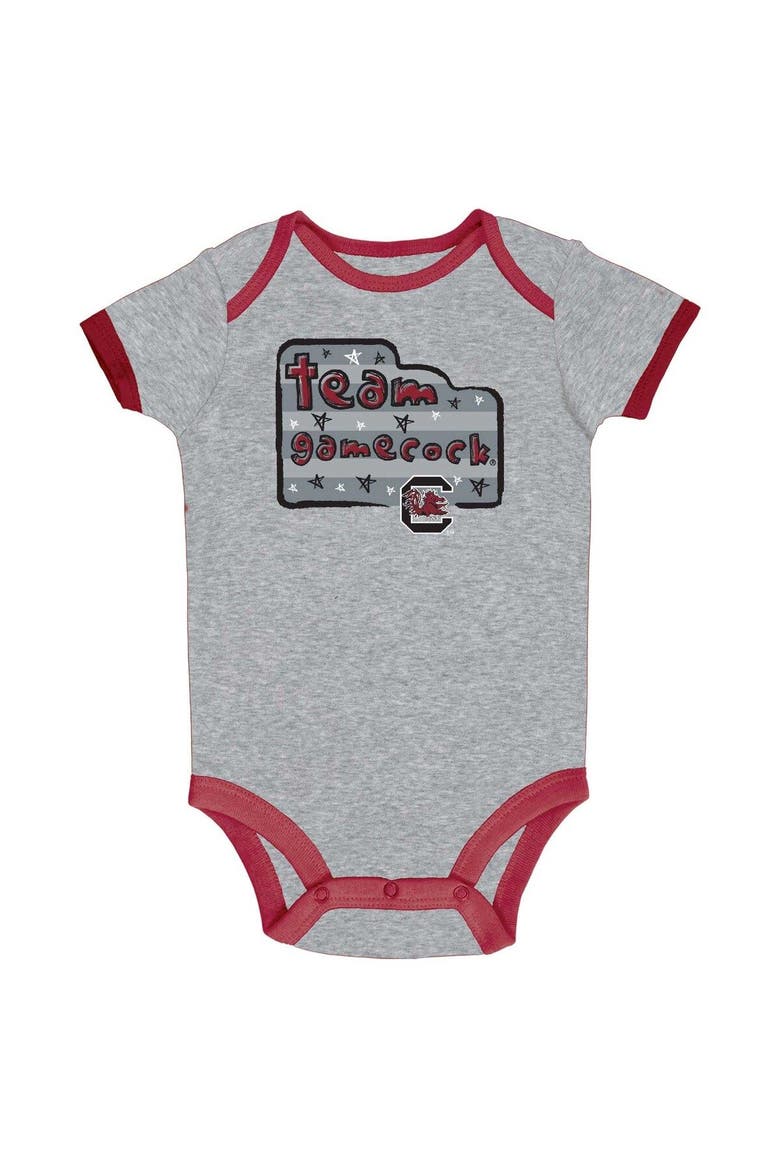 Infant Champion Garnet/Gray/White South Carolina Gamecocks 3-Pack Bodysuit Set, Alternate, color, Garnet