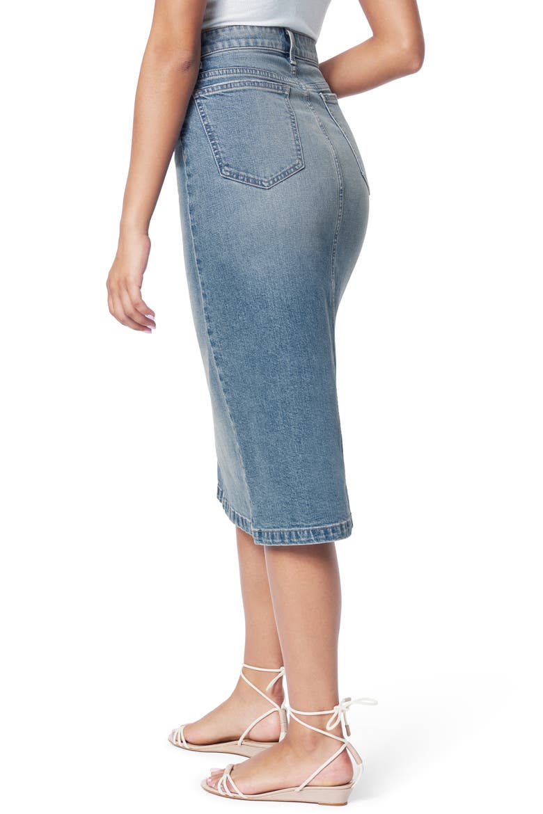 The A-Line Cutoff Denim Pencil Skirt, Alternate, color, ALDER
