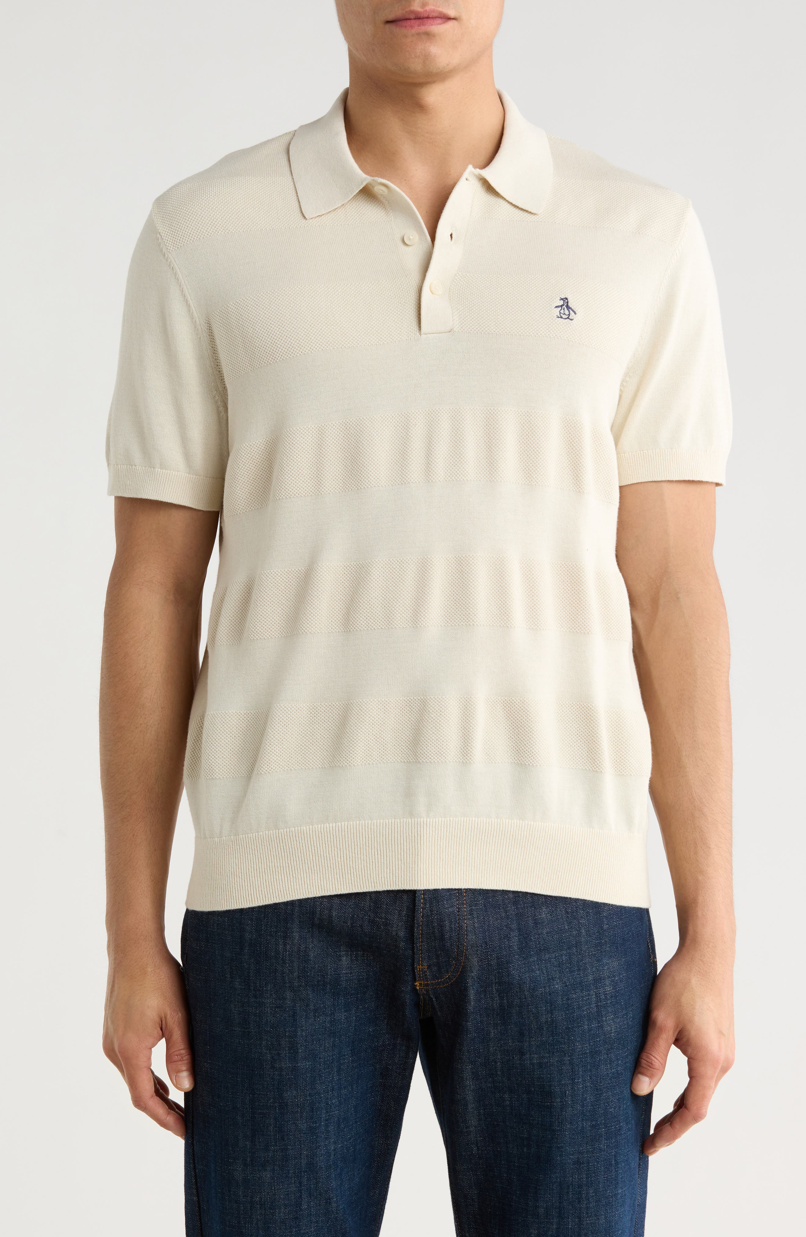 Original Penguin Honeycomb Textured Cotton Polo