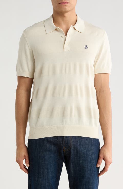 Honeycomb Textured Cotton Polo