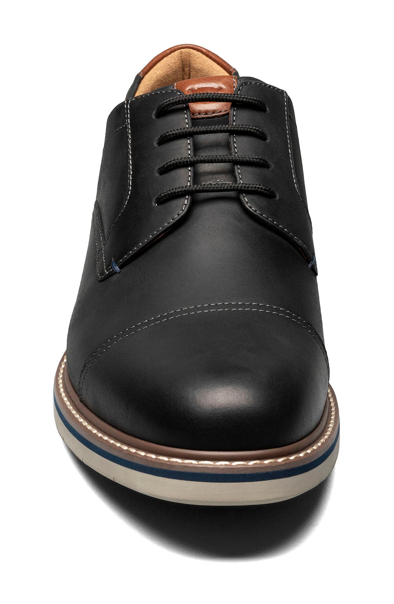 Florsheim Norwalk Cap Toe Derby, Alternate, color, Black Ch
