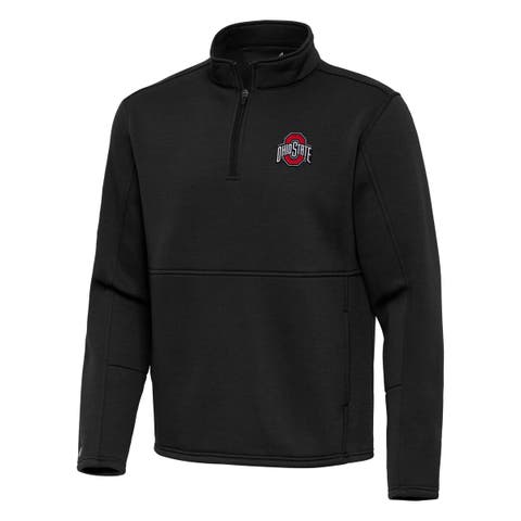 Men's Antigua Black Ohio State Buckeyes Twist Quarter-Zip Pullover Jacket