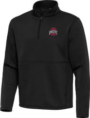 ANTIGUA Men's Antigua Black Ohio State Buckeyes Twist Quarter-Zip Pullover Jacket