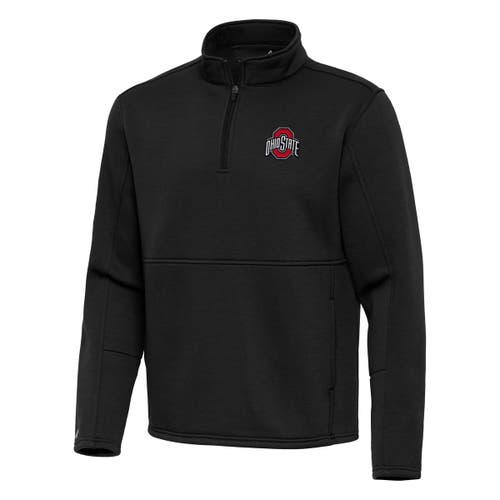 Antigua Black Ohio State Buckeyes Twist Quarter-zip Pullover Jacket