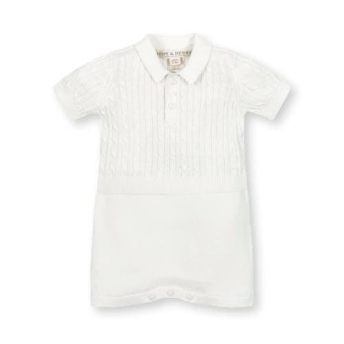 HOPE & HENRY HOPE & HENRY BABY 4 PIECE SHORTIE CABLE KNIT ROMPER GIFT SET WITH BOX, INFANT 