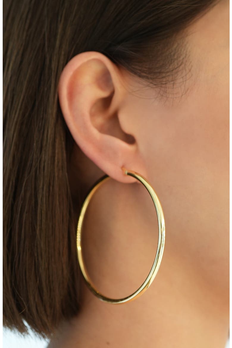 Large Tubular Hoop Earrings, Alternate, color, GOLD
