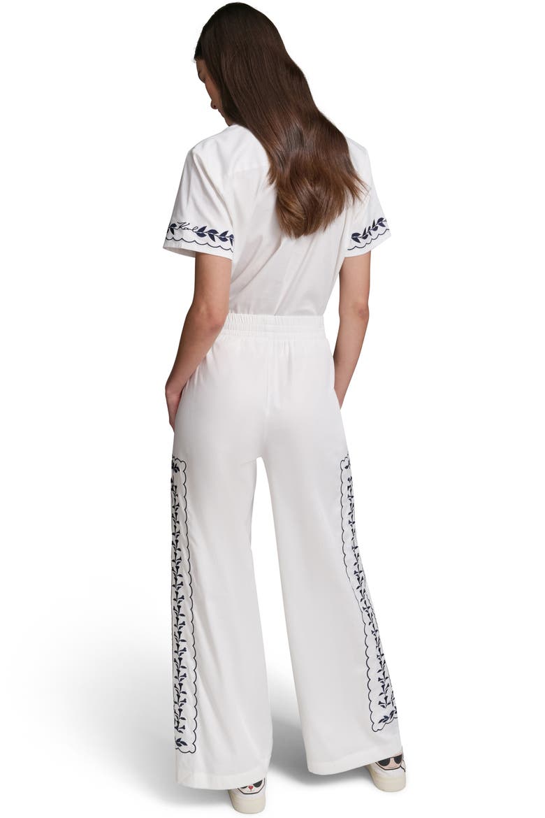 Embroidered Wide Leg Pants, Alternate, color, SOFT WHITE