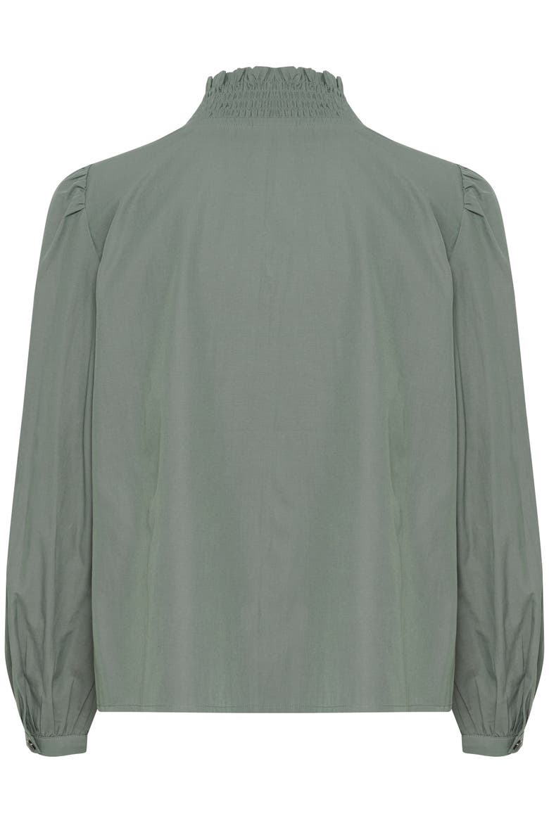 KAmaia V-neck Pleats Long Sleeve Shirt, Alternate, color, Balsam Green