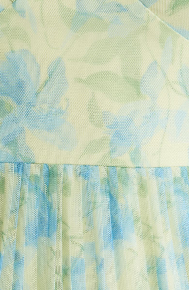 Hutch Madi Tiered Bow Gown, Alternate, color, Ivory / Sky Watercolor