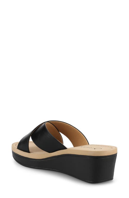 Shop Journee Collection Biara Platform Wedge Sandal In Black