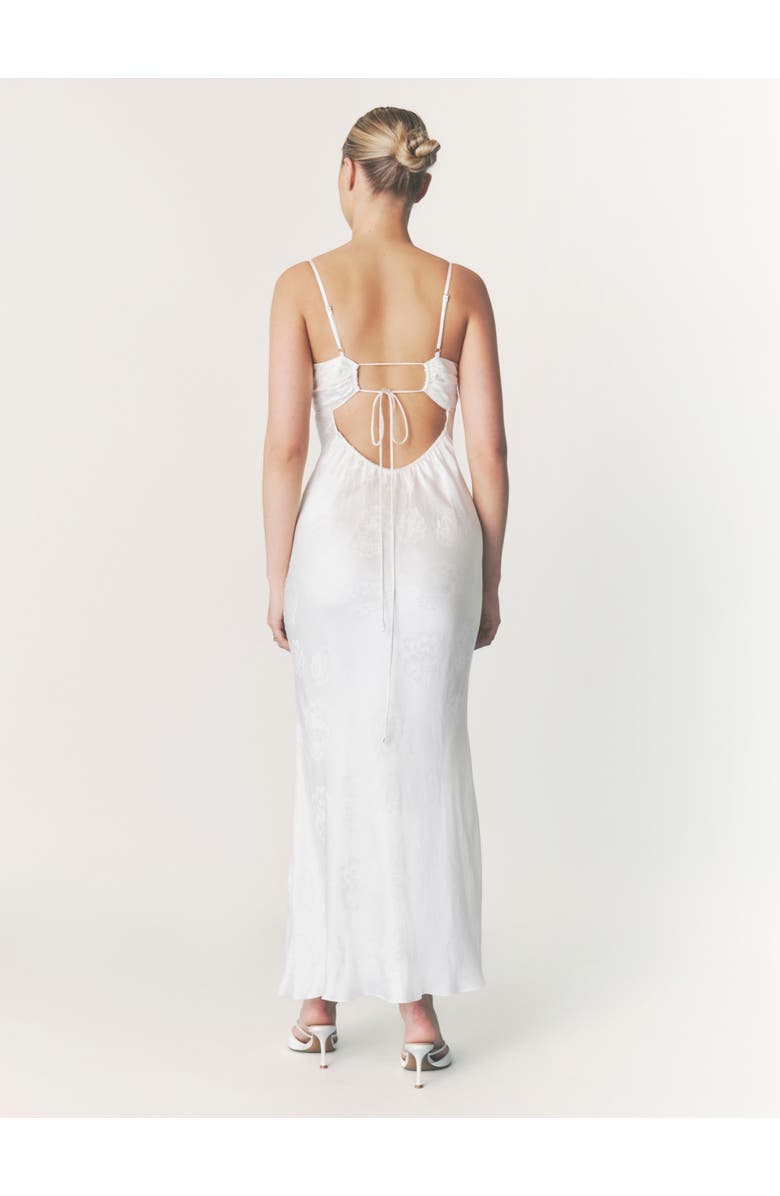 Six Stories Paloma Satin Floral Jacquard Maxi Dress, Alternate, color, Ivory