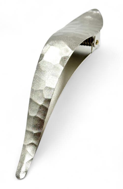 Ficcare Maximas Ice Hammered Hair Clip In Silver Hammered